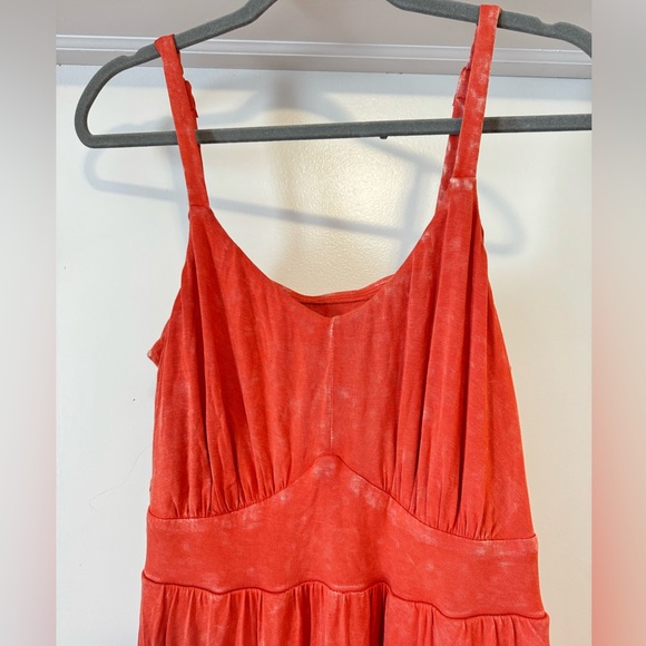 Torrid Tiered Midi Skater Dress - Super Soft Orange Wash - Picture 5 of 11